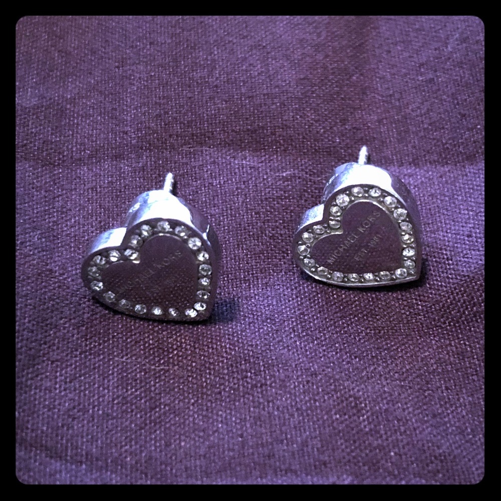 Michael Kors Silver Earrings w/ Crystal Accents